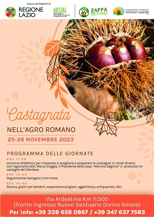 Agricoltura: Castagnata nell’Agro Romano per sostenere le produzioni di castagne e sensibilizzare sul valore economico e sociale del mondo agricolo